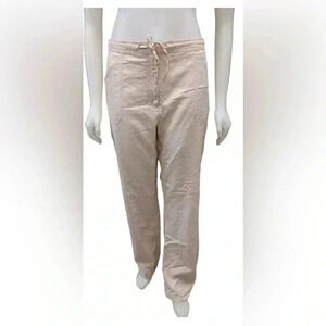 Tristan  & Iseut Linen Blend Straight Leg Oatmeal Pants Size 14